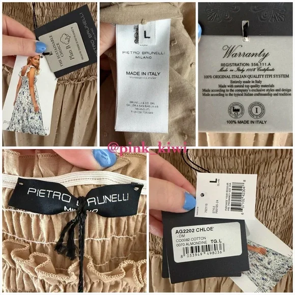 🆑 Pietro Brunelli Chloe Ruffle Sleeve Smocked Maternity Dress - Picture 16 of 16